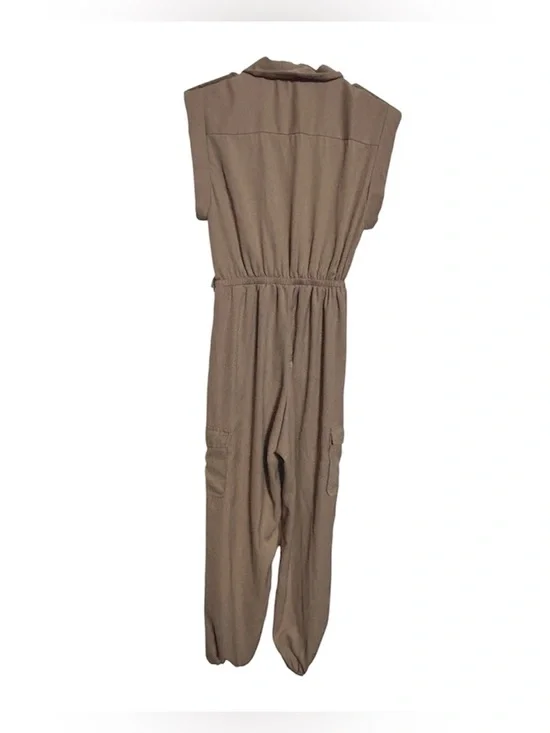 Sleeveless Utility Jumpsuit in Brown - Picture 2 of 2